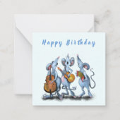 Funny Birthday Kaart met Musical Mouse Band Notitiekaartje (Voorkant)