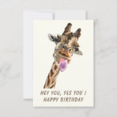 Funny Birthday Kaart met Playful Giraffe - Smile (Voorkant)
