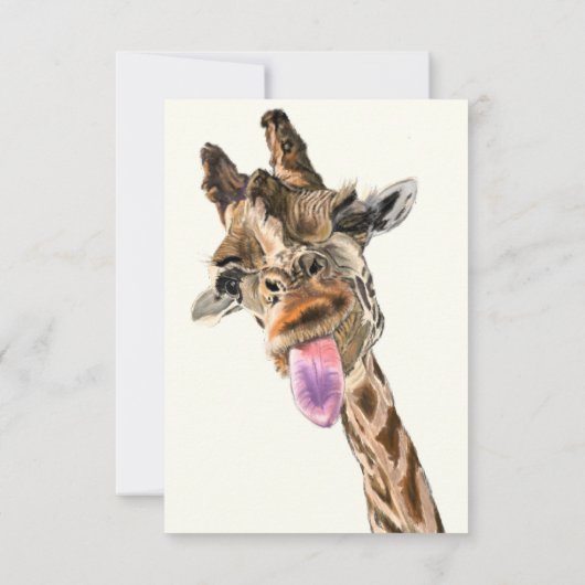 Funny Birthday Kaart met Playful Giraffe - Smile (Achterkant)