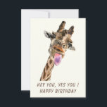 Funny Birthday Kaart met Playful Giraffe - Smile<br><div class="desc">Happy Birthday - Funny Giraffe Tongue Out and Playful Wink - Schilderen - of Kies / voeg Uw unieke tekst / Lettertype / Kleur toe - Maak uw speciale Kaart - Resize en beweeg of verwijder en voeg elementen / afbeelding met het hulpmiddel van de Aanpassing toe! Het schilderen en...</div>