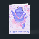 Funny Birthday Kaart met Prima Ballerina Hippo<br><div class="desc">Funny Happy Birthday Kaarten - Prima Ballerina Hippo - of Voeg Jouw tekst / Naam / Afbeelding - MIGNED Schilderij Design</div>