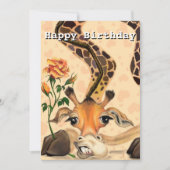 Funny Birthday Kaart met Romantische Giraffe (Voorkant)
