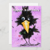Funny Birthday Kaart met Romantische Vogel (Voorkant / Achterkant)