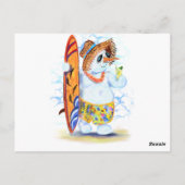 Funny Birthday Kaart met Sneeuwman Surfer (Achterkant)