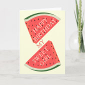 Funny Birthday Kaart met Sweet Watermelon (Voorkant)