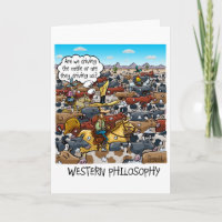 Funny Birthday-kaart met Westerne filosofie