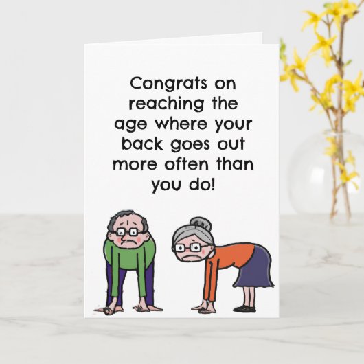 Funny Birthday Kaart Ouderdom (Gele Bloem)