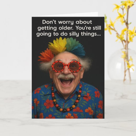 Funny Birthday Kaart Ouderdom (Gele Bloem)