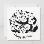 Funny Birthday Kaart Panda Familie - Schilderen (Achterkant)