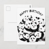 Funny Birthday Kaart Panda Family - Hug (Voorkant / Achterkant)