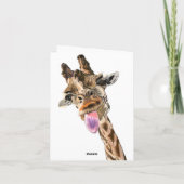 Funny Birthday Kaart Playful Giraffe - Smile (Achterkant)