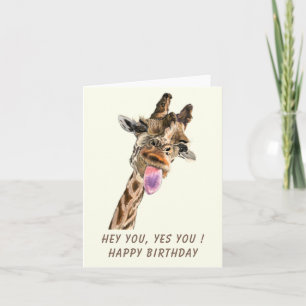 Funny Birthday Kaart Playful Giraffe - Smile