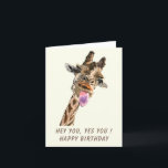 Funny Birthday Kaart Playful Giraffe - Smile<br><div class="desc">Happy Birthday - Funny Giraffe Tongue Out and Playful Wink - Schilderen - of Kies / voeg Uw unieke tekst / Lettertype / Kleur toe - Maak uw speciale Kaart - Resize en beweeg of verwijder en voeg elementen / afbeelding met het hulpmiddel van de Aanpassing toe! Het schilderen en...</div>