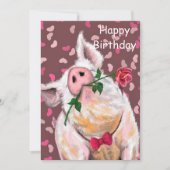 Funny Birthday Kaart Romantisch Gentleman Pig (Voorkant)