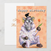 Funny Birthday Kaart Romantische Ram met Flower (Voorkant / Achterkant)