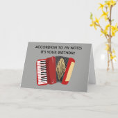 Funny Birthday Kaart voor accordeonspelers (Gele Bloem)