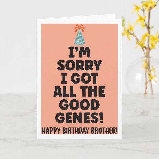 Funny Birthday Kaart voor broer (Gele Bloem)