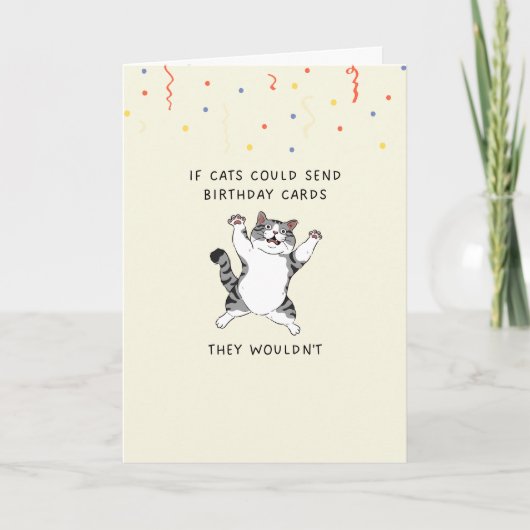 Funny Birthday Kaart voor Cat Lovers (Voorkant)