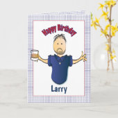 Funny Birthday Kaart voor hem met Drink (Gele Bloem)