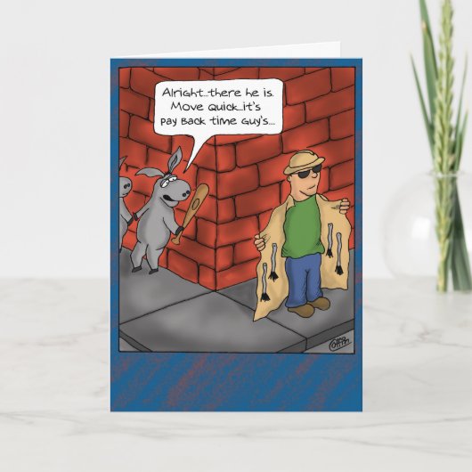 Funny Birthday-kaarten: Birthday Tail Kaart (Voorkant)