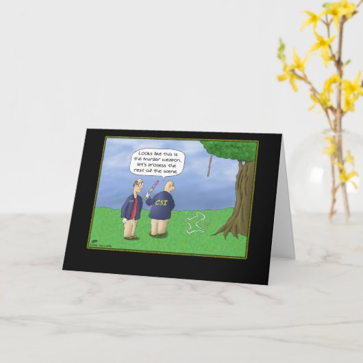 Funny Birthday-kaarten: CSI Piñata Kaart (Gele Bloem)