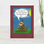 Funny Birthday-kaarten: Het perspectief van de aap Kaart<br><div class="desc">Een grappige verjaardagskaart met een grappige cartoon illustratie vanuit het perspectief van een aap van het hele verjaardagslied "je ruikt als een aap".</div>