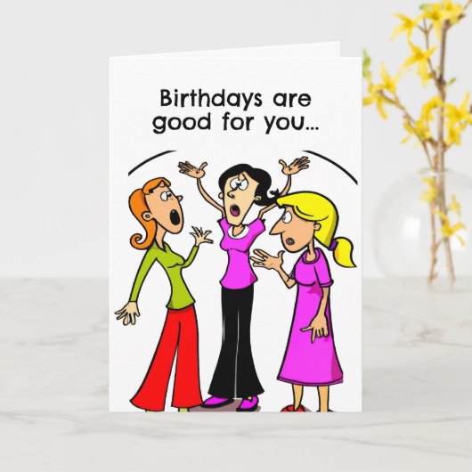 Funny Birthday Live Longer Kaart (Gele Bloem)