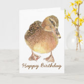 Funny Birthday met Cute Duck Card Kaart (Gele Bloem)