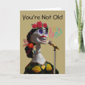 Funny Birthday met Lady Skeleton Singing Kaart (Voorkant)