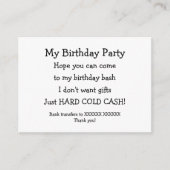 Funny Birthday No Gifts Money Poem Enclosure Card Informatiekaartje (Voorkant)