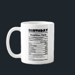 Funny Birthday Nutrition Facts Briefkaart Koffiemok<br><div class="desc">Funny Birthday Nutrition Facts Briefkaart Koffie Mok</div>