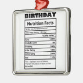 Funny Birthday Nutrition Facts Briefkaart Metalen Ornament (Links)