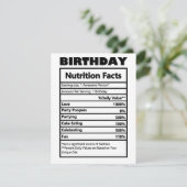 Funny Birthday Nutrition Facts Feestdagenkaart (Staand voorkant)