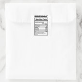 Funny Birthday Nutrition Facts Vierkante Sticker (Tas)