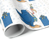 Funny Birthday Old Male Buzzard in Blue Stripe Str Cadeaupapier (Rol Hoek)