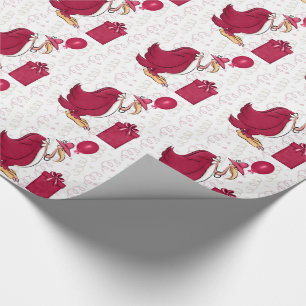Funny Birthday Old Vrouw Buzzard in Pink Cadeaupapier