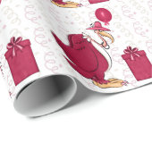 Funny Birthday Old Vrouw Buzzard in Pink Cadeaupapier (Rol Hoek)