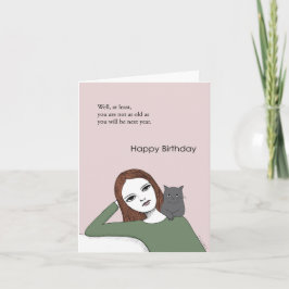 Funny Birthday older Adult Cat Lover Sarcastic Kaart