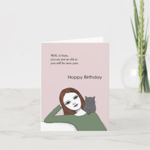 Funny Birthday older Adult Cat Lover Sarcastic Kaart
