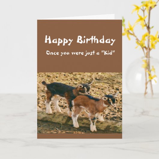 Funny Birthday Over the Hill Old Goat Humor Kaart (Gele Bloem)