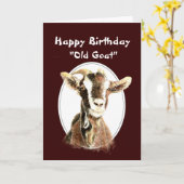 Funny Birthday Over the Hill Old Goat Humor Kaart (Gele Bloem)