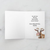 Funny Birthday Over the Hill Old Goat Humor Kaart (Binnen)