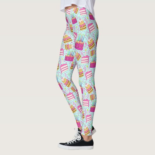 Funny Birthday Pants with Cake and Candle Pattern Leggings (Links)