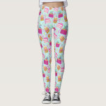 Funny Birthday Pants with Cake and Candle Pattern Leggings<br><div class="desc">Doe je verjaardagsbroek aan! Superleuke leggings met een patroon van koeken,  kaarsen en confetti. Ideaal voor het vieren van iemands verjaardag,  werken uit of het dagelijks plezier draag.</div>
