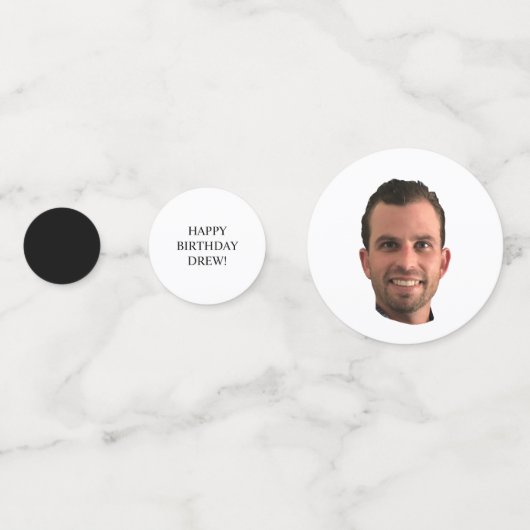 Funny Birthday Party Face Black and White Custom Confetti (Voorkanten)