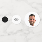 Funny Birthday Party Face Black and White Custom Confetti (Achterkanten)