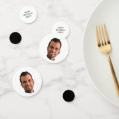 Funny Birthday Party Face Black and White Custom Confetti (Groep)