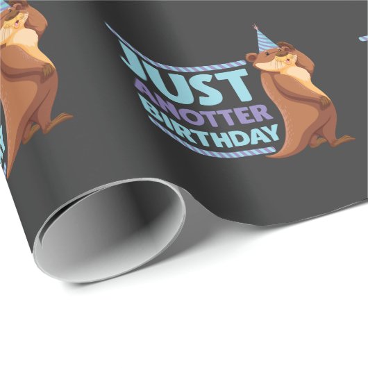 Funny Birthday Party Gift Kinder Zee Otter Animal Cadeaupapier (Rol Hoek)