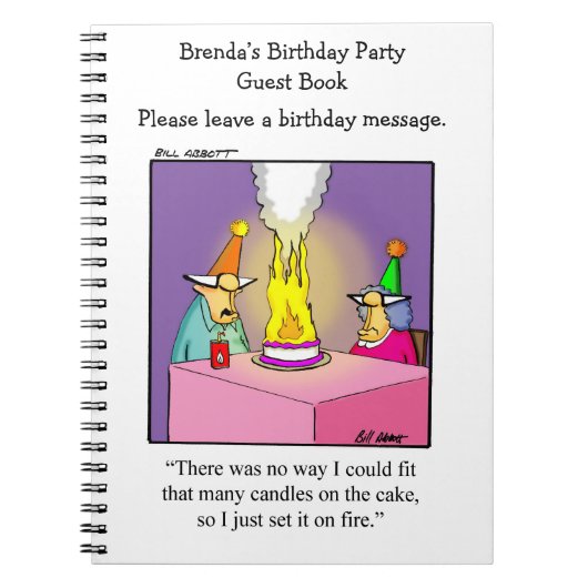 Funny Birthday Party Guest Book Notitieboek (Voorkant)