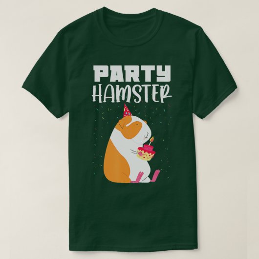 Funny Birthday Party Hamster Celebration T-shirt (Design voorkant)
